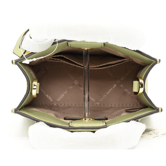 Michael Kors Mercer XS Light Sage Green Pebbled Leather Crossbody Purse Handbag - Picture 7 of 16